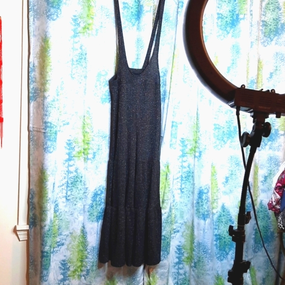 FLARE leg pant jump suit black sparkly silver - Picture 1 of 8